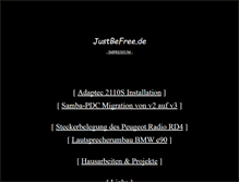 Tablet Screenshot of justbefree.de